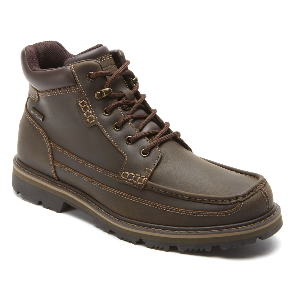 Rockport Boots For Mens Brown - Waterproof Mid Moc - KA2649013